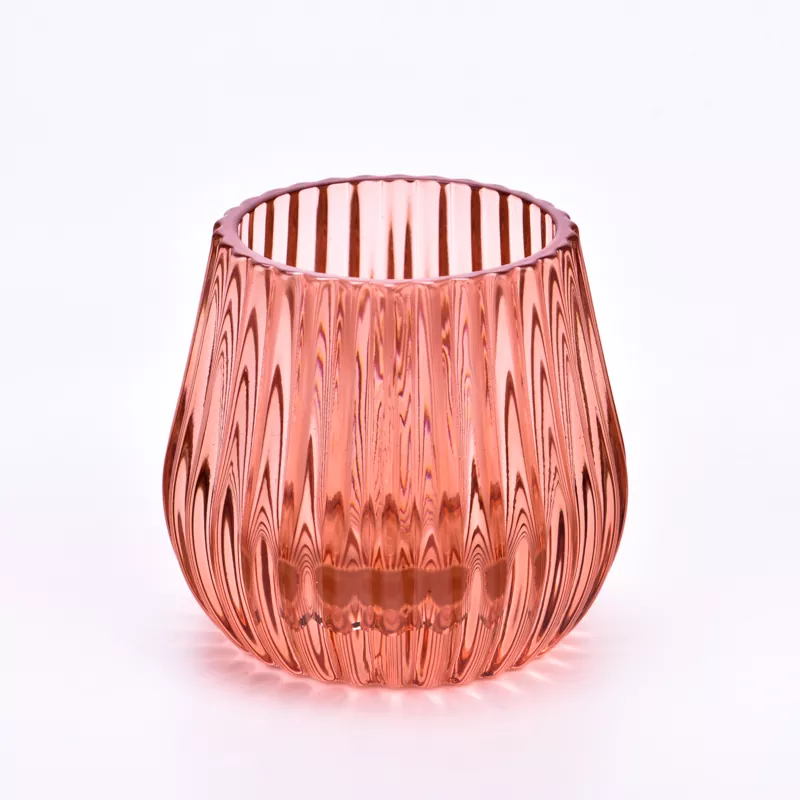 Colorful Striped Glass Candle Holder Colorful Striped Glass Candle Holder